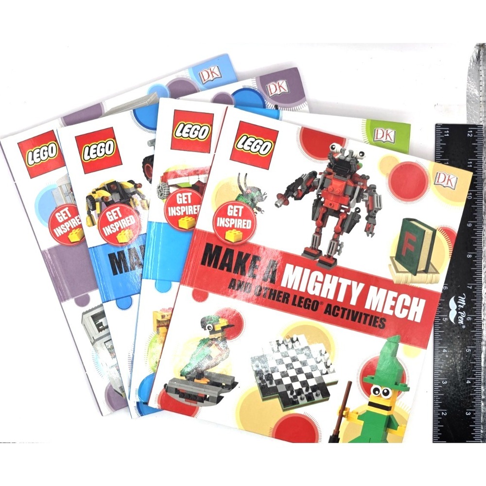 Lego Book Make a Mighty Mech & Other Lego Activities Hardcover Lot of 4 Fun Idea